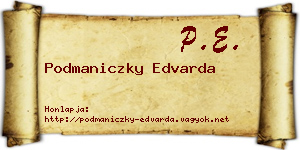 Podmaniczky Edvarda névjegykártya